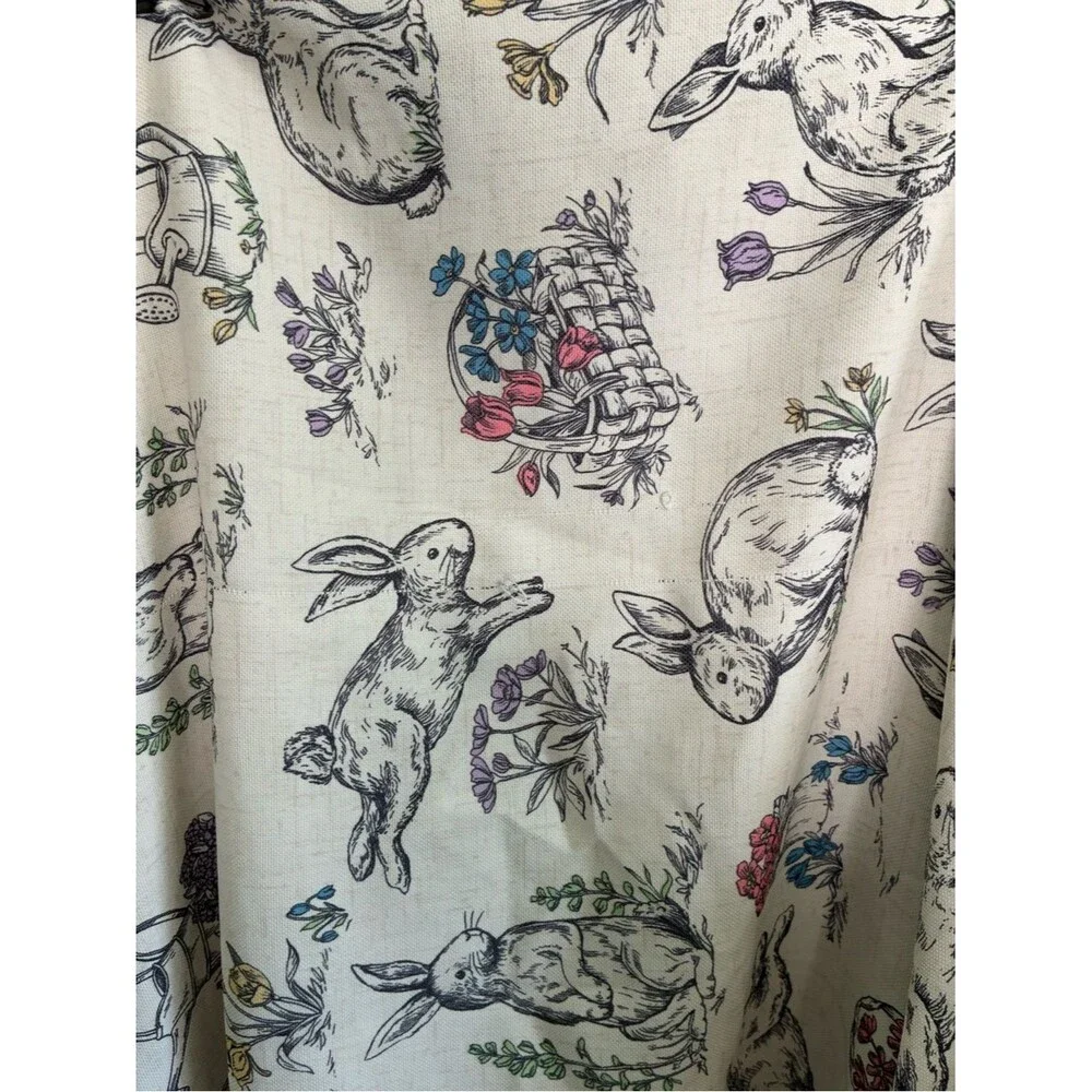 Tabitha Webb Easter Bunny Floral Colorful 60”x104” Oblong Tablecloth